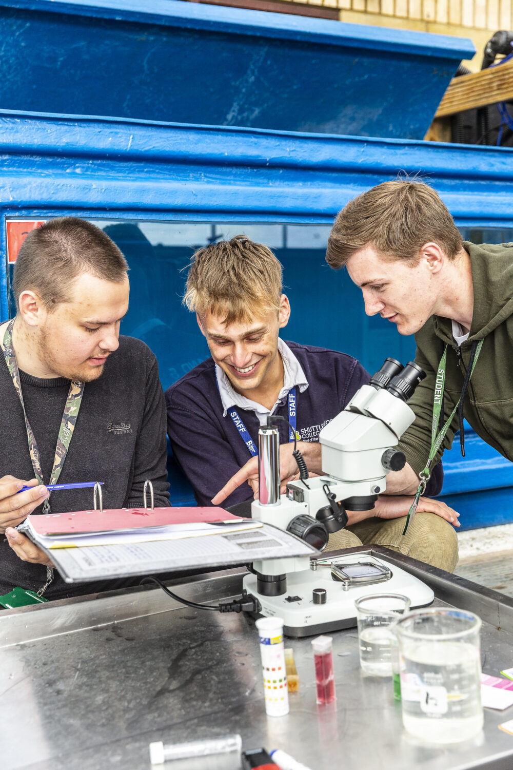 Fish Management Shuttleworth College students and tutor