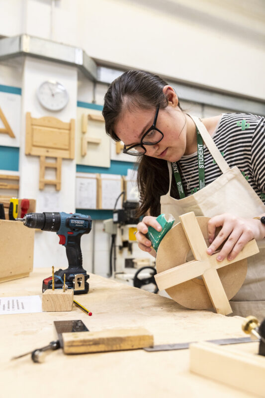 Female construction student Bedford College