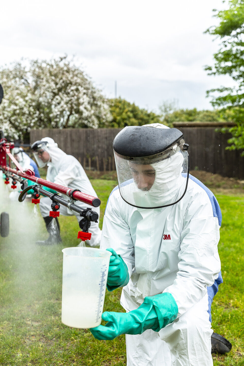 Agriculture students with sprayer Shuttleworth College