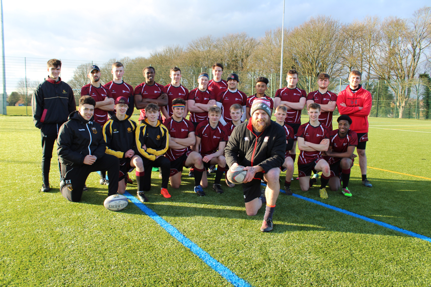 England Rugby Coach on the ball at Tresham College PR story