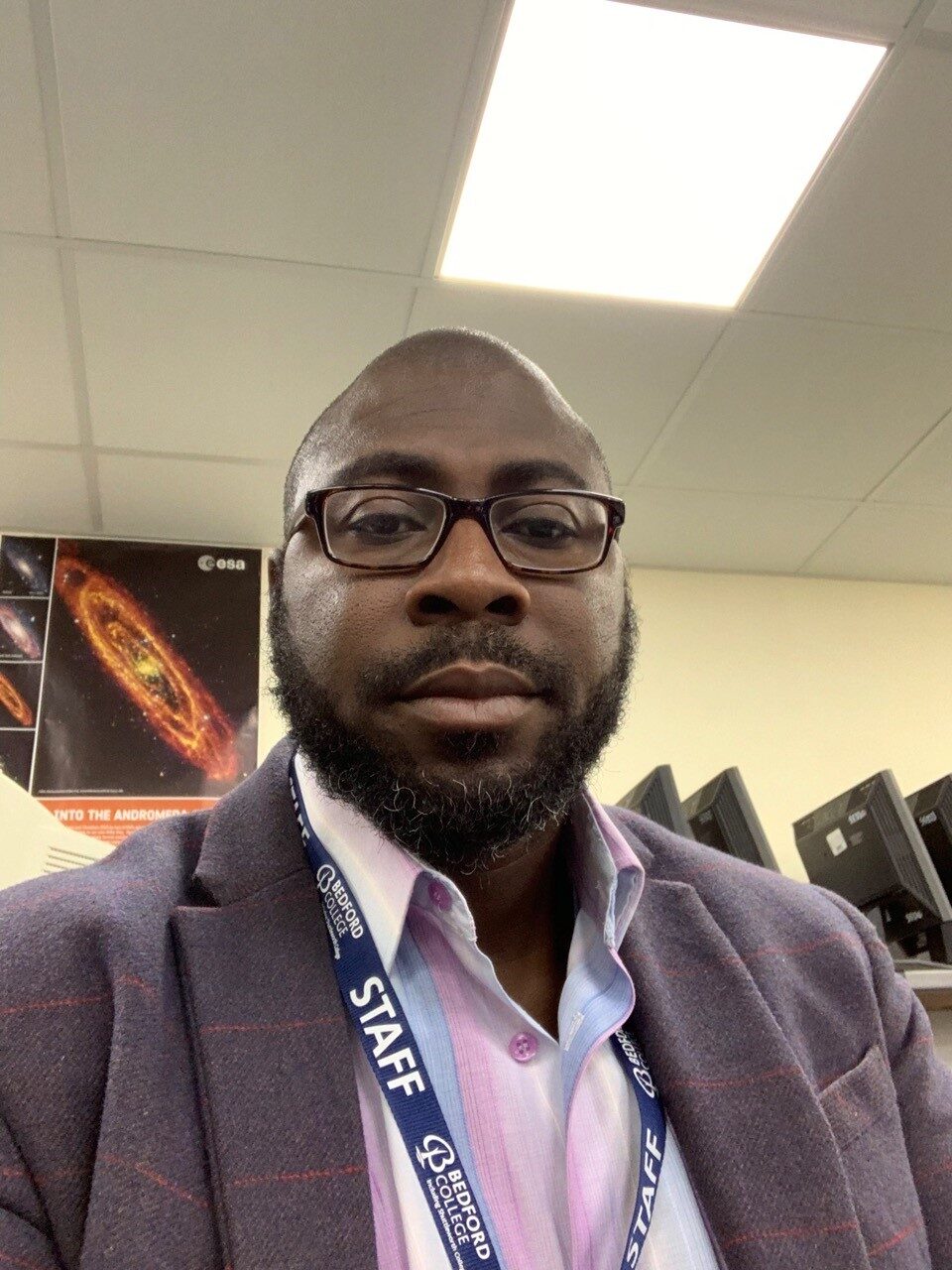 Bedford College Computing tutor Paul Mensah