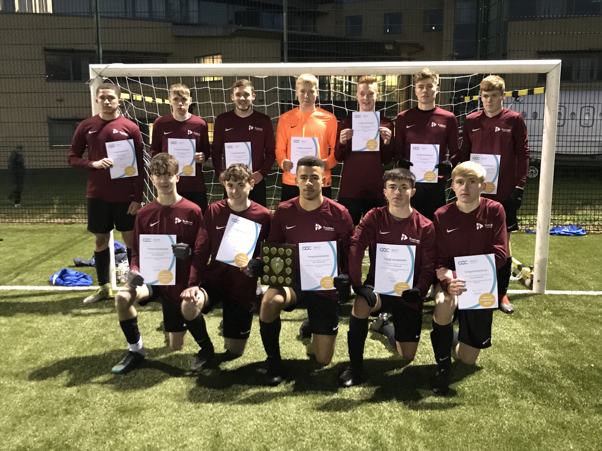 Tresham College Football Academy regional win 2018