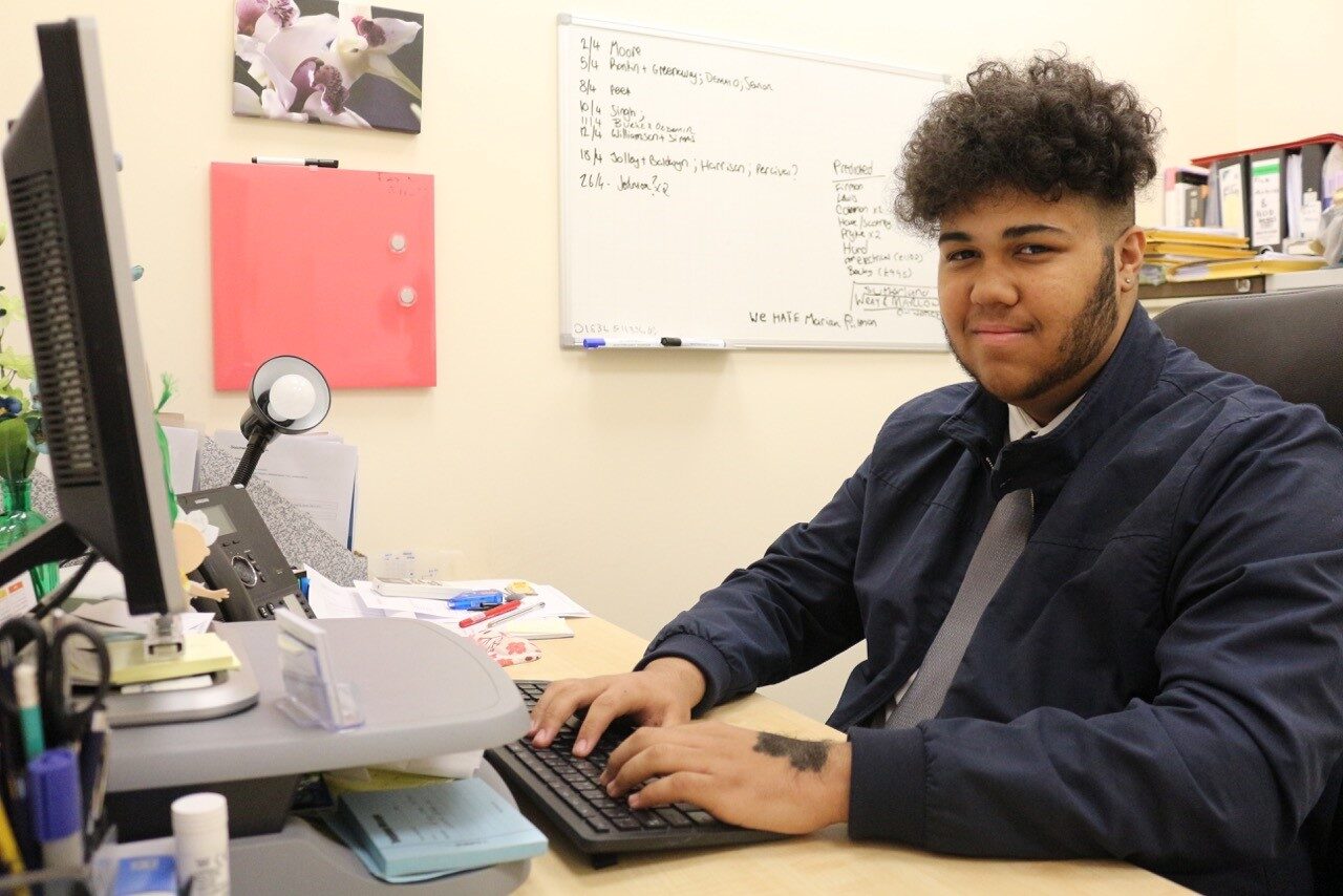 Tresham College student on work experience with Seatons Solicitors